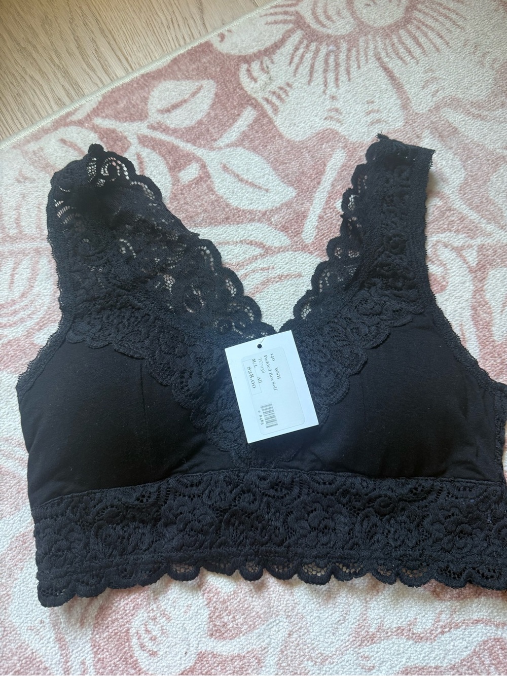 Wishlist Black Lace Bralette with Scalloped Band